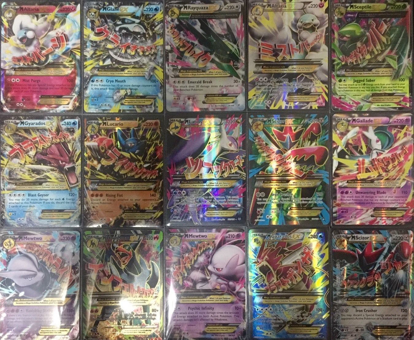 200 Pokemon Cards 3 GX + 1 MEGA EX + 3 EX + BREAK