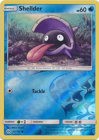 Shellder 33 149 Sm Base Set Reverse Holo Common Pokemon Card Near Mint Tcg Pokemon