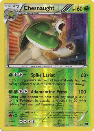 Chesnaught 11 162 Breakthrough Reverse Holo Mint Pokemon Card Collectables Prashantelectricco Collectible Card Games