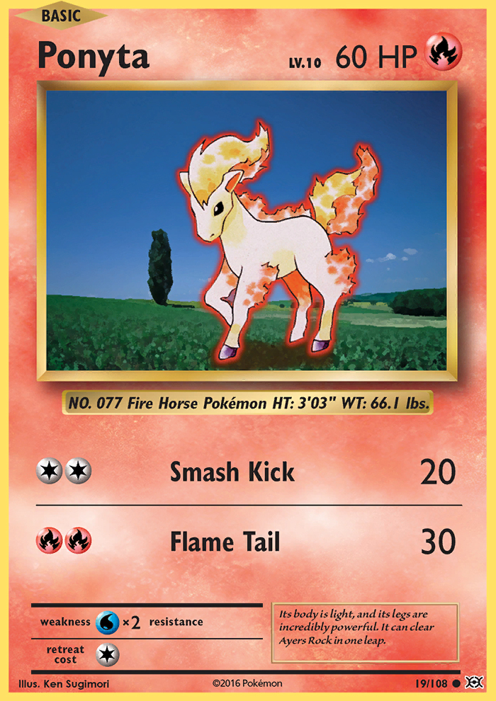 Ponyta 19/108 XY Evolutions Common Pokemon Card NEAR MINT TCG