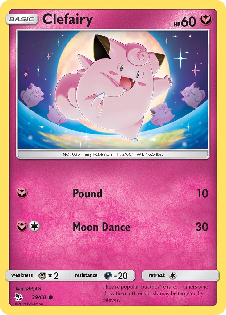 Clefairy 39 68 Sm Hidden Fates Common Pokemon Card Near Mint Tcg