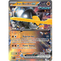 Iron Boulder ex 099/162 Scarlet and Violet Temporal Forces Ultra Rare Pokemon Card NEAR MINT TCG