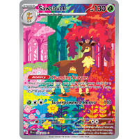 Sawsbuck 166/162 Scarlet and Violet Temporal Forces Illustration Holo Rare Pokemon Card NEAR MINT TCG