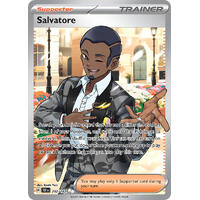 Salvatore 202/162 Scarlet and Violet Temporal Forces Full Art Ultra Holo Rare Pokemon Card NEAR MINT TCG