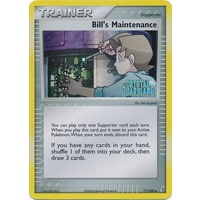 Bill's Maintenance 71/100 EX Crystal Guardians Reverse Holo Uncommon Trainer Pokemon Card NEAR MINT TCG