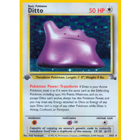 Ditto 3/62 Fossil Set 1st Edition Holo Rare Pokemon Card NEAR MINT TCG