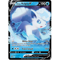 Alolan Vulpix V 033/195 SWSH Silver Tempest Holo Ultra Rare Pokemon Card NEAR MINT TCG