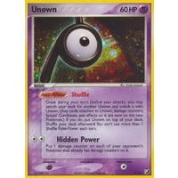 Unown P P/28 EX Unseen Forces Unown Collection Holo Rare Pokemon Card NEAR MINT TCG