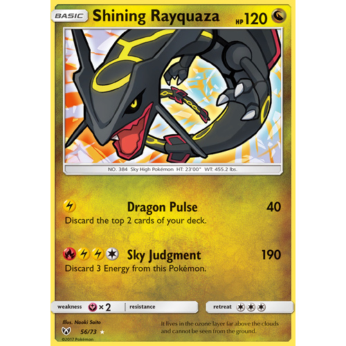  Pokemon Shining Rayquaza - 56/73 - Holo Rare - Sun