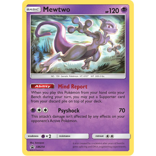 Mewtwo SM214 Black Star Promo Pokemon Card NEAR MINT TCG