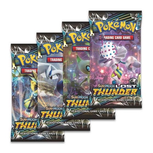 Pokemon SM Lost Thunder ARTSET 4x Booster Packs BRAND NEW AND SEALED TCG