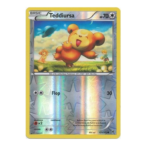 Teddiursa Common Reverse Holo Pokemon Card Xy Breakthrough 121 162 - 7 sets roblox figure jugetes 2018 7cm pvc game figuras