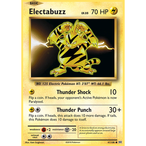 Electabuzz 41 108 Xy Evolutions Common Pokemon Card Near Mint Tcg