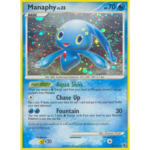 Manaphy 8/100 DP Majestic Dawn Holo Rare Pokemon Card NEAR MINT TCG