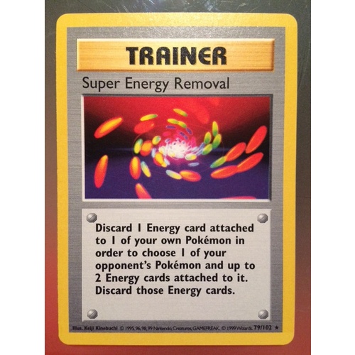 Super energy removal 79/102 base set SHADOWLESS trainer Pokemon card MINT TCG