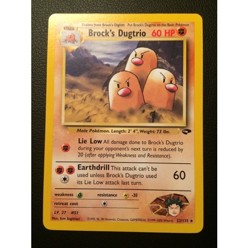 Brock's Dugtrio 22/132 Gym Challenge Pokemon Card Singles mint go bw xy sm TCG