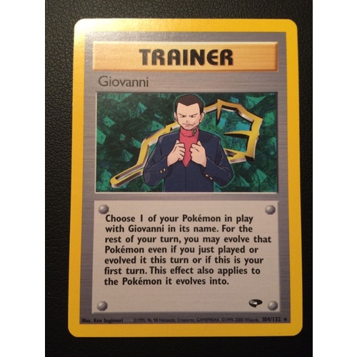 Giovanni 104/132 Gym Challenge Pokemon Trainer Card Singles mint go bw xy TCG