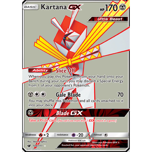 Kartana GX secret Holo SM Crimson Invasion 117/111 custom 