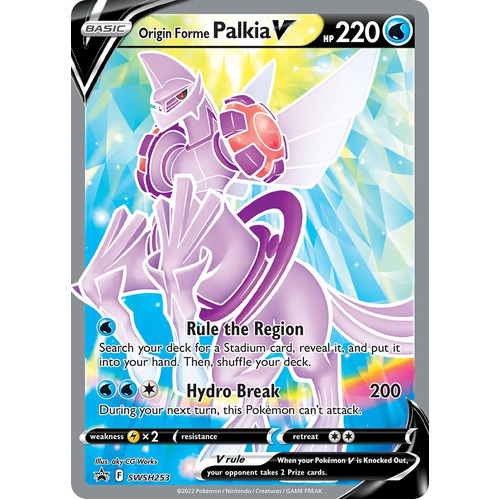 Check the actual price of your Origin Forme Palkia V SWSH253 Pokemon card