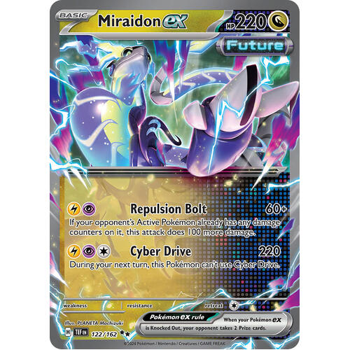 Miraidon ex 122/162 Scarlet and Violet Temporal Forces Ultra Holo Rare Pokemon Card NEAR MINT TCG