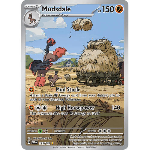 Mudsdale 175/162 Scarlet and Violet Temporal Forces Illustration Holo Rare Pokemon Card NEAR MINT TCG