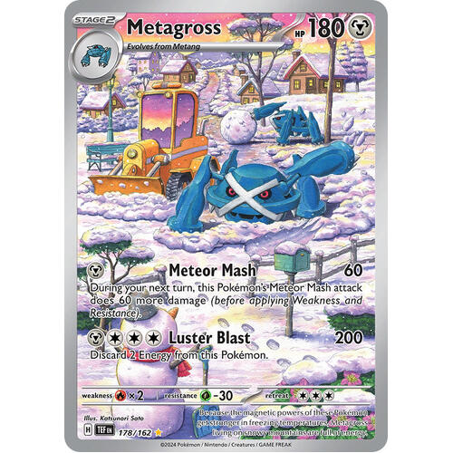 Metagross 178/162 Scarlet and Violet Temporal Forces Illustration Holo Rare Pokemon Card NEAR MINT TCG