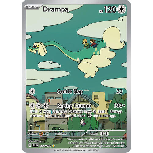 Drampa 184/162 Scarlet and Violet Temporal Forces Illustration Holo Rare Pokemon Card NEAR MINT TCG