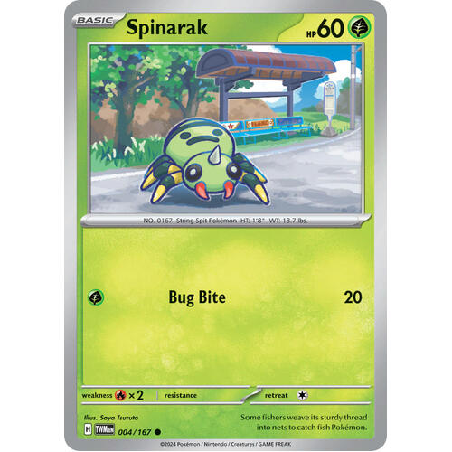 Spinarak 004/167 SV Twilight Masquerade Common Pokemon Card NEAR MINT TCG