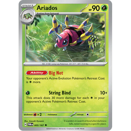 Ariados 005/167 SV Twilight Masquerade Uncommon Pokemon Card NEAR MINT TCG