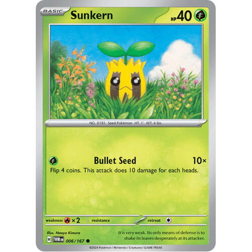 Sunkern 006/167 SV Twilight Masquerade Common Pokemon Card NEAR MINT TCG