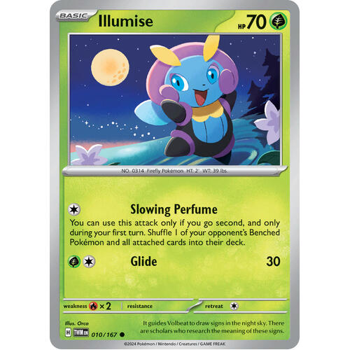 Illumise 010/167 SV Twilight Masquerade Common Pokemon Card NEAR MINT TCG