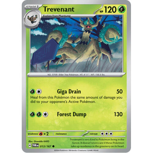 Trevanant 013/167 SV Twilight Masquerade Common Pokemon Card NEAR MINT TCG