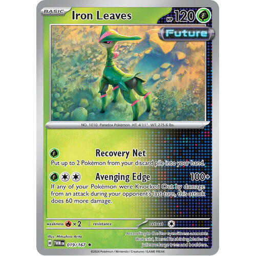 Iron Leaves 019/167 SV Twilight Masquerade Holo Rare Pokemon Card NEAR MINT TCG