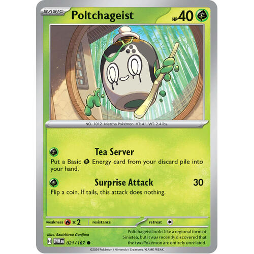 Poltchageist 021/167 SV Twilight Masquerade Common Pokemon Card NEAR MINT TCG