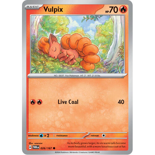 Vulpix 026/167 SV Twilight Masquerade Common Pokemon Card NEAR MINT TCG