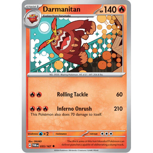 Darmanitan 035/167 SV Twilight Masquerade Uncommon Pokemon Card NEAR MINT TCG