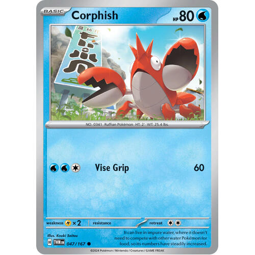 Corphish 047/167 SV Twilight Masquerade Common Pokemon Card NEAR MINT TCG