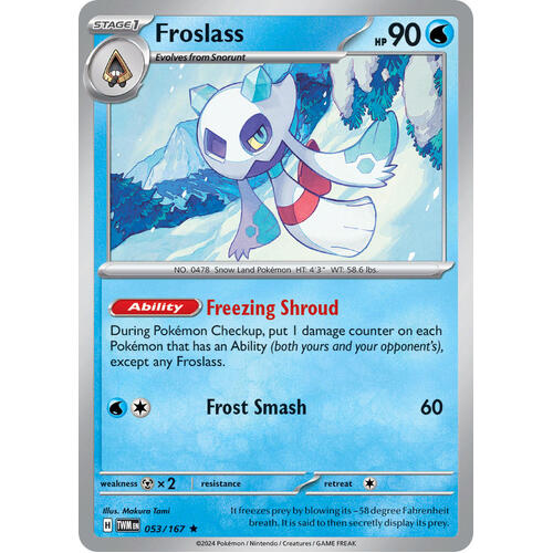 Froslass 053/167 SV Twilight Masquerade Holo Rare Pokemon Card NEAR MINT TCG