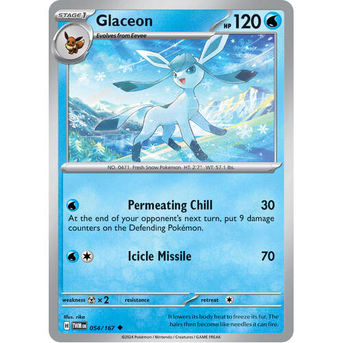 Glaceon 054/167 SV Twilight Masquerade Uncommon Pokemon Card NEAR MINT TCG