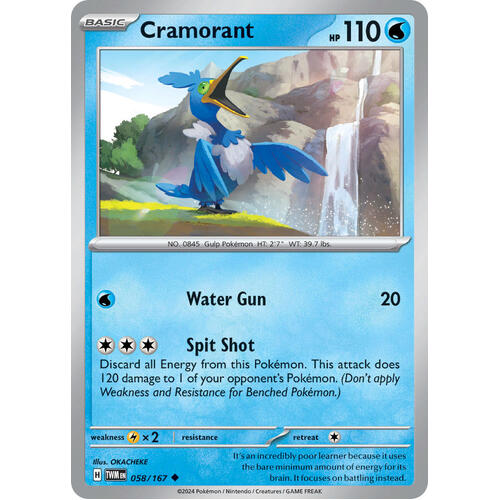 Cramorant 058/167 SV Twilight Masquerade Uncommon Pokemon Card NEAR MINT TCG