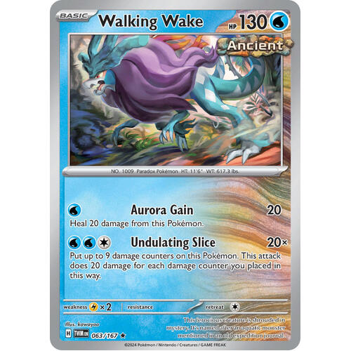 Walking Wake 063/167 SV Twilight Masquerade Holo Rare Pokemon Card NEAR MINT TCG