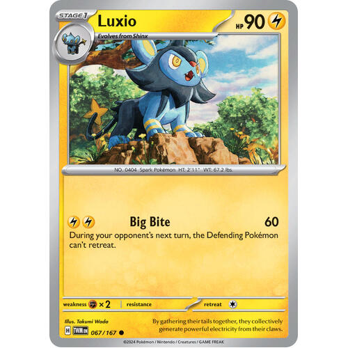 Luxio 067/167 SV Twilight Masquerade Common Pokemon Card NEAR MINT TCG