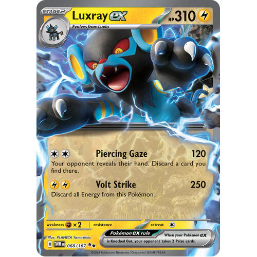 Luxray EX 068/167 SV Twilight Masquerade Holo Ultra Rare Pokemon Card NEAR MINT TCG