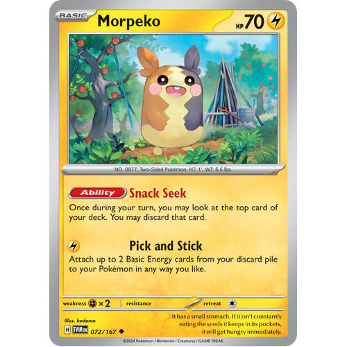 Morpeko 072/167 SV Twilight Masquerade Uncommon Pokemon Card NEAR MINT TCG