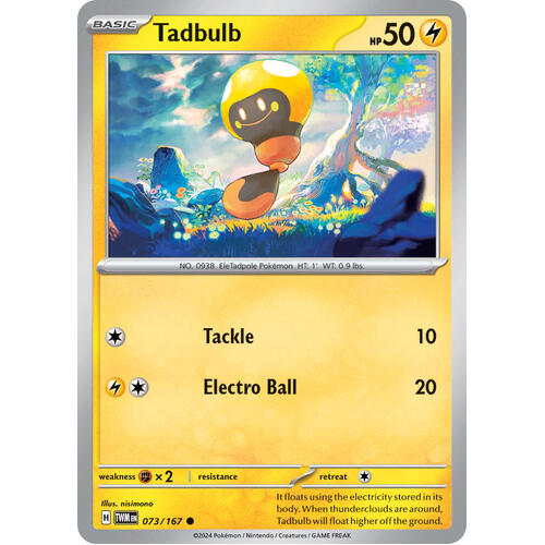 Tadbulb 073/167 SV Twilight Masquerade Common Pokemon Card NEAR MINT TCG