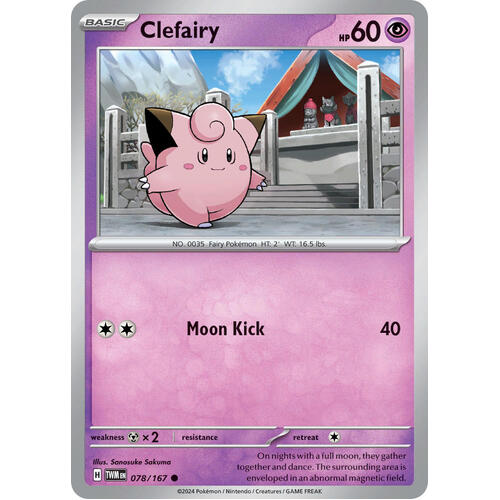 Clefairy 078/167 SV Twilight Masquerade Common Pokemon Card NEAR MINT TCG