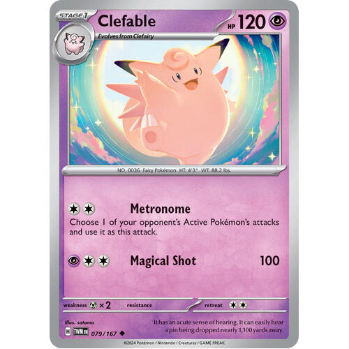 Clefable 079/167 SV Twilight Masquerade Uncommon Pokemon Card NEAR MINT TCG