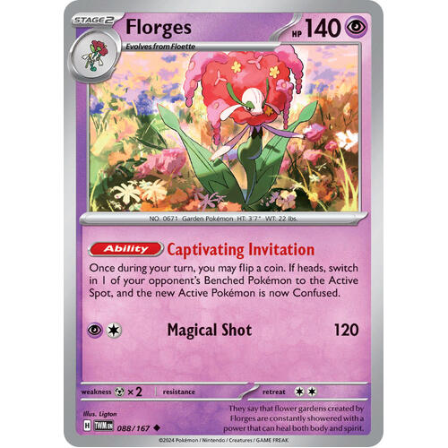 Florges 088/167 SV Twilight Masquerade Uncommon Pokemon Card NEAR MINT TCG