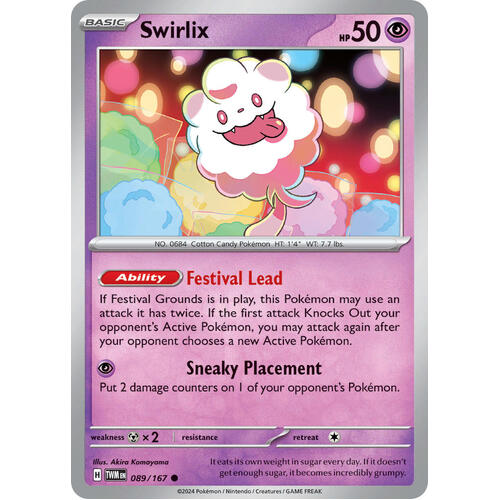 Swirlix 089/167 SV Twilight Masquerade Common Pokemon Card NEAR MINT TCG