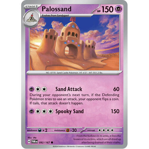 Palossand 092/167 SV Twilight Masquerade Common Pokemon Card NEAR MINT TCG